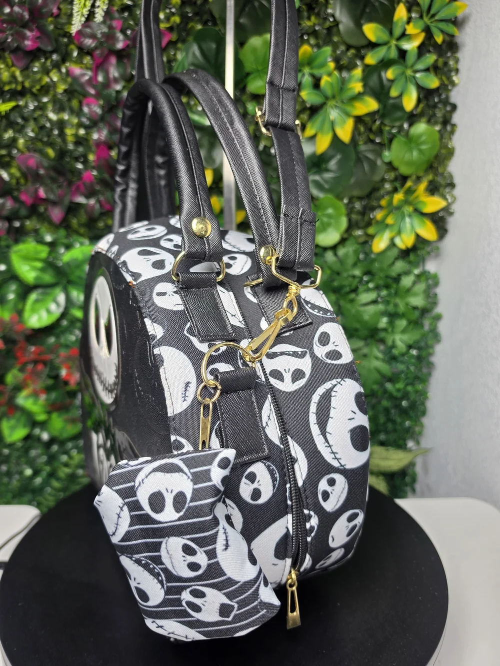 New Black Jack Character Round Crossbody Bag for Women